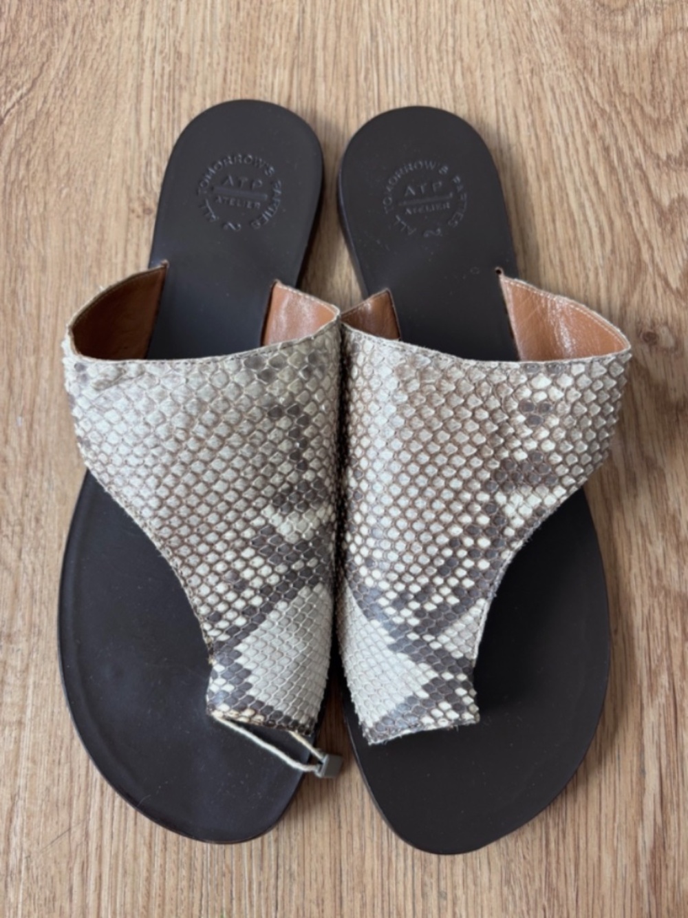 ★Org.$350 ATP ATELIER Rosa python sandals IT39★ - Picture 3 of 7